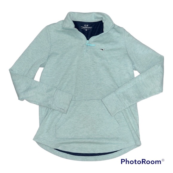 Vineyard Vines Tops - Vineyard Vines 1/4 Zip Pullover Pocket Sweatshirt Aqua Blue Sweater XS